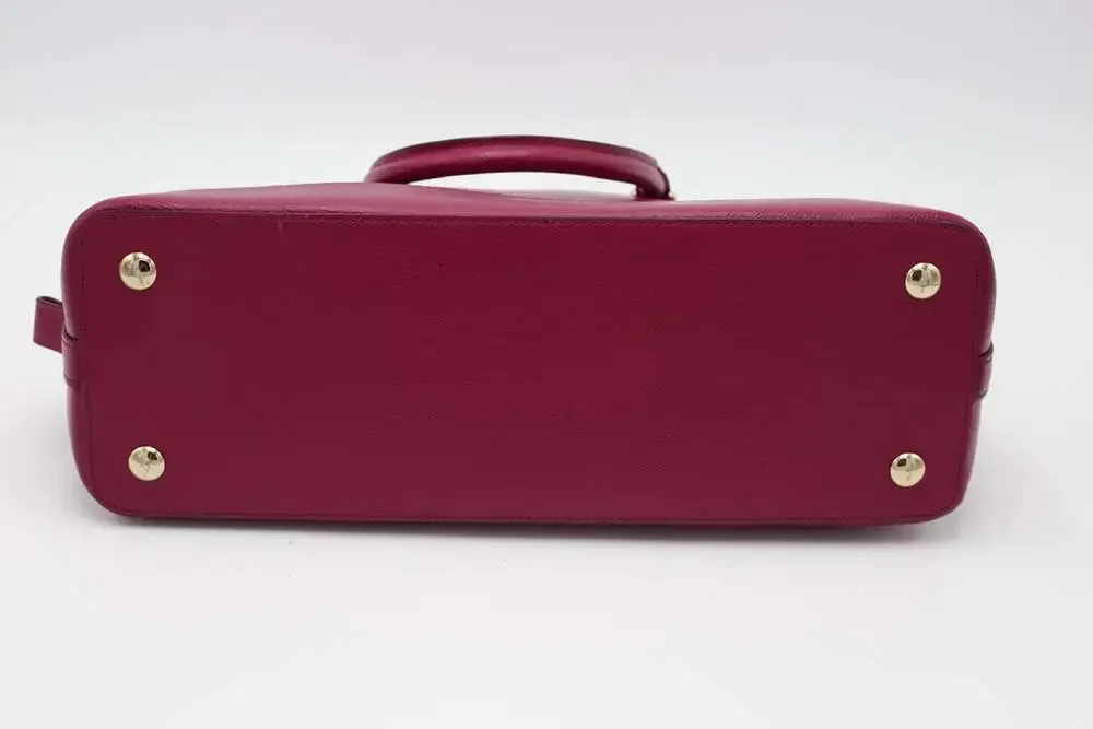 Coach Sierra Satchel Crossgrain Fuchsia Pink Leather Handbag